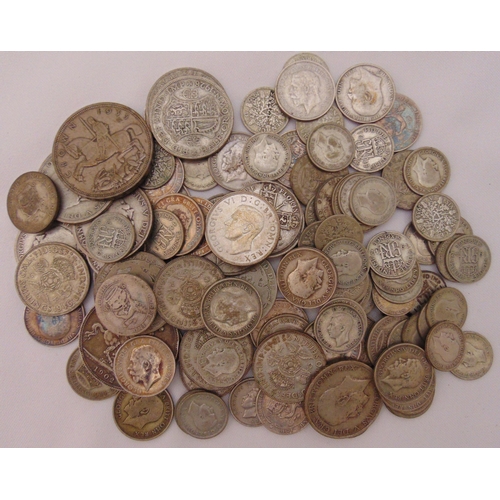 266 - A quantity of GB pre 1947 silver coins to include crowns, half crowns, florins, shillings and sixpen... 