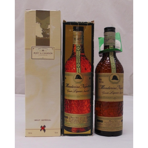 280 - Moet and Chandon Brut Imperial champagne in fitted packaging and Napoleon Grande liqueur Imperial in... 