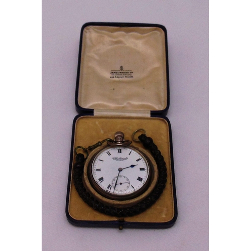 301 - The Admiralty by James Walker hallmarked silver pocket watch, white enamel dial, Roman numerals and ... 