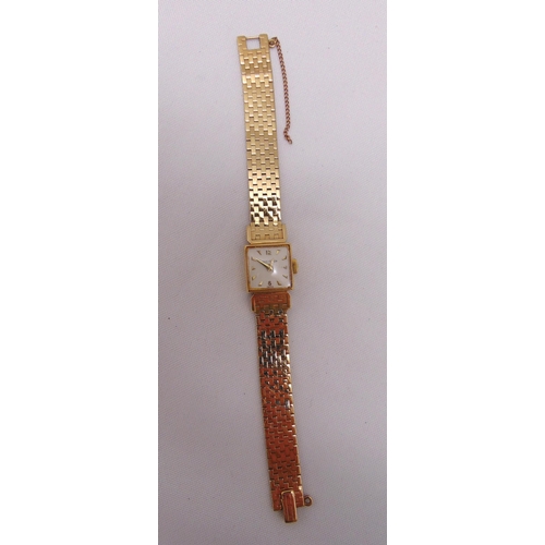 304 - Jaeger LeCoultre 9ct gold ladies wristwatch on 9ct gold articulated bracelet, approx total weight 26... 