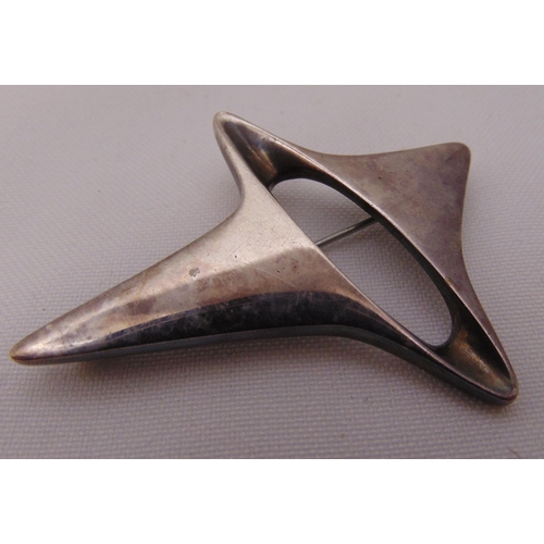 340 - Vintage Georg Jensen hallmarked sterling silver star brooch # 339, designed by Henning Koppel circa ... 