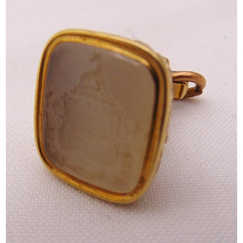 376 - A Regency gold seal, tested 14ct, approx total weight 17.2g