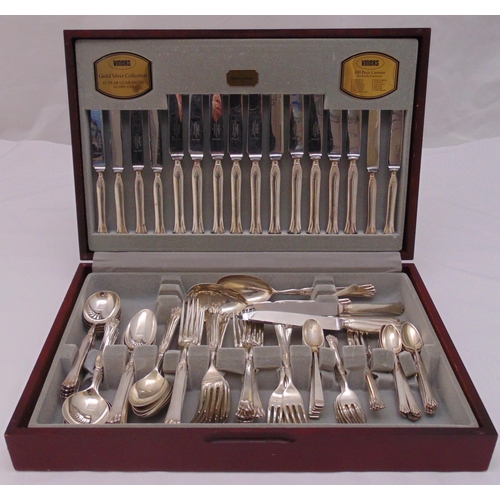 485 - Mappin and Webb silver plated canteen of flatware for ten place settings to include knives, forks, s... 