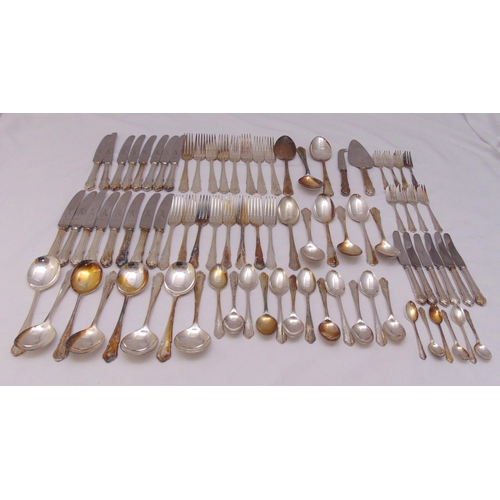 492 - A quantity of silver plated flatware for six place settings to include knives, forks and spoons