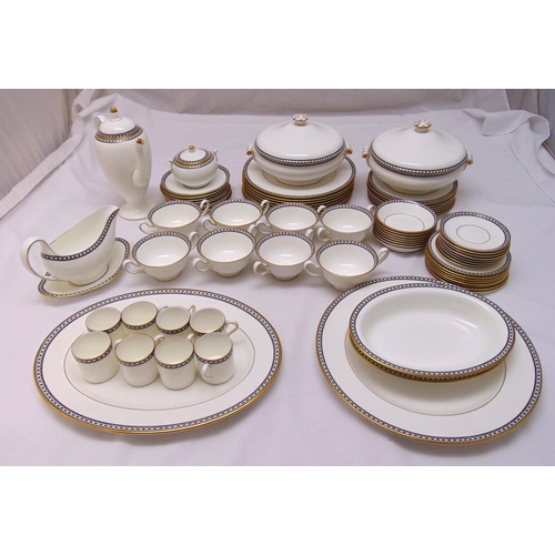 97 - Wedgwood Black Ulander part dinner service to include vegetable dishes and covers, a coffee set and ... 