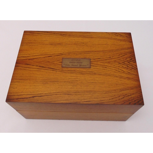 229 - Davidoff humidor of customary form, rectangular with hinged cover to include a leather travel cigar ... 