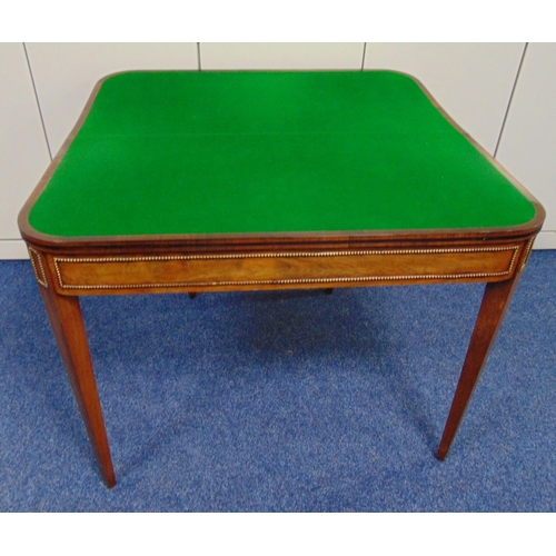 6 - Georgian rectangular mahogany games table on four tapering rectangular legs, 46 x 91 x 71.5cm closed