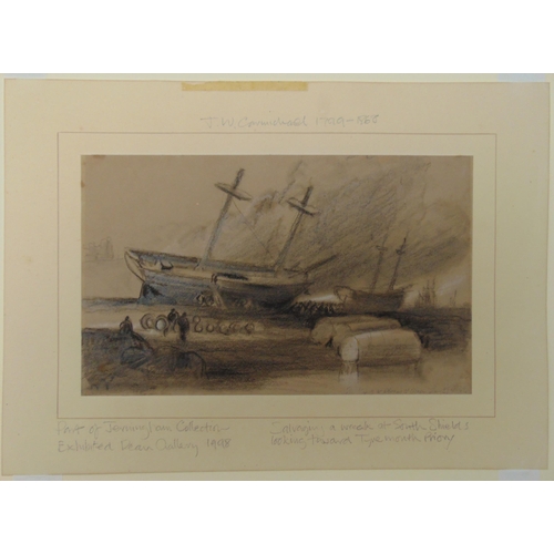 69 - Attributed to James Wilson Carmichael three pencil drawings part of Jerningham Collection exhibited ... 