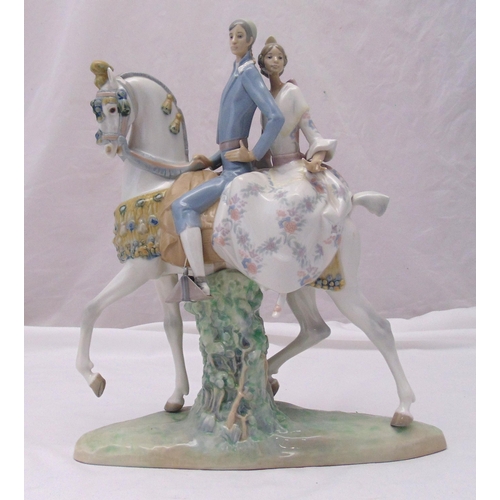 162 - Lladro figurine Valencians group, modelled as a courting couple on horseback sculpted by Fulgencio G... 