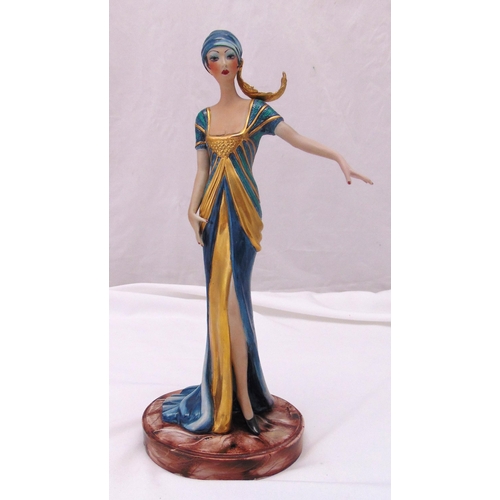 168 - A Crown Naples Art Deco figurine by Edoardo Tasca in the Erte Style, limited edition 688/1000, signe... 