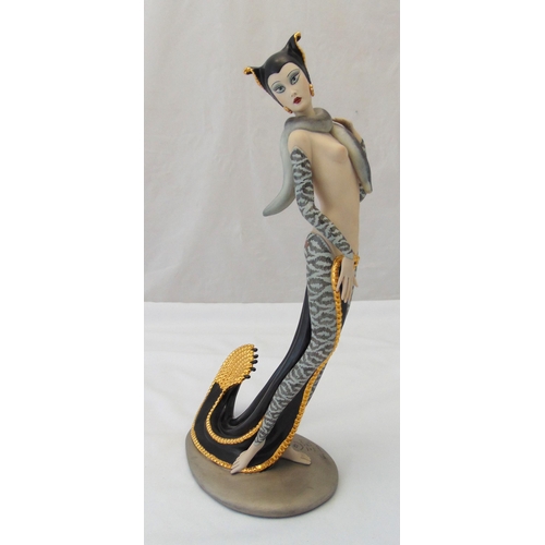 169 - A Capodimonte Art Deco limited edition fantasy female figurine of a lady wearing a leopard print dre... 