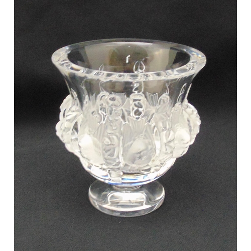 197 - Lalique Dampierre crystal vase, marks to the base (small nibbles to rim) 12.5cm (h)