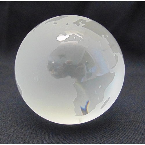 200 - Tiffany and Co. frosted glass globe paperweight