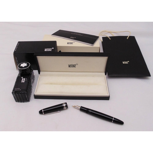 247 - Montblanc Meisterstuck Legend fountain pen in original packaging, to include a bottle of Montblanc w... 