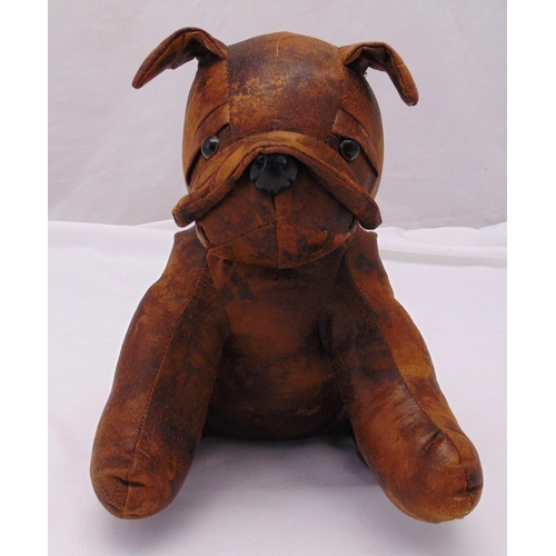 255 - A Liberty style leather doorstop in the form of a dog, 30cm (h)