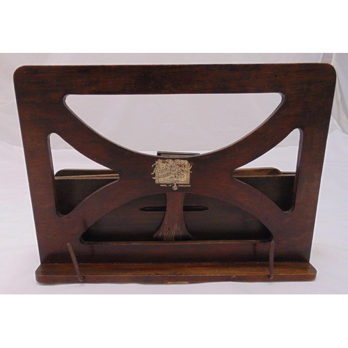 257 - An early 20th century Bershaw music stand with hinged and pierced sides, 22.5 x 31cm