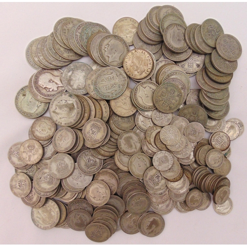 284 - A quantity of GB pre 1847 silver coins to include half crowns, florins, shillings and sixpences, app... 