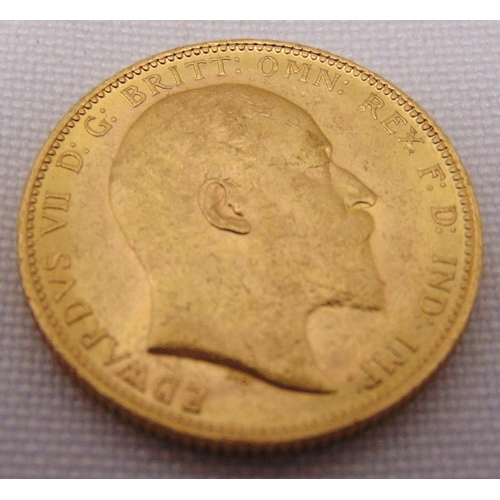 288 - 1905 Edward VII gold sovereign