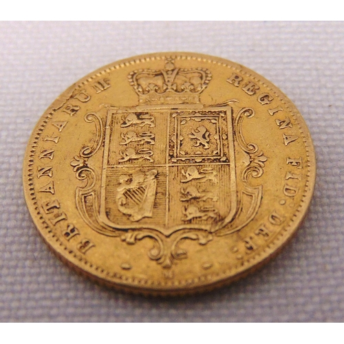 289 - 1881 Victorian gold half sovereign