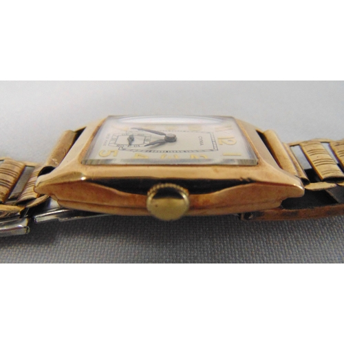 301 - Cyma 9ct gold mid 20th century gentlemans wristwatch on replacement gold plated bracelet