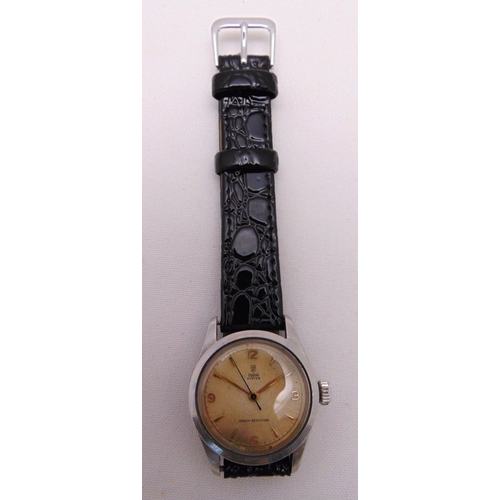 304 - Tudor Oyster gentlemans 4540 vintage mechanical wristwatch on a replacement leather bracelet