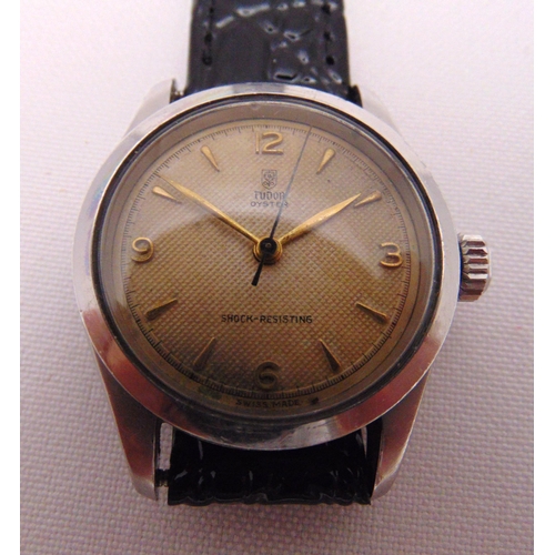 304 - Tudor Oyster gentlemans 4540 vintage mechanical wristwatch on a replacement leather bracelet