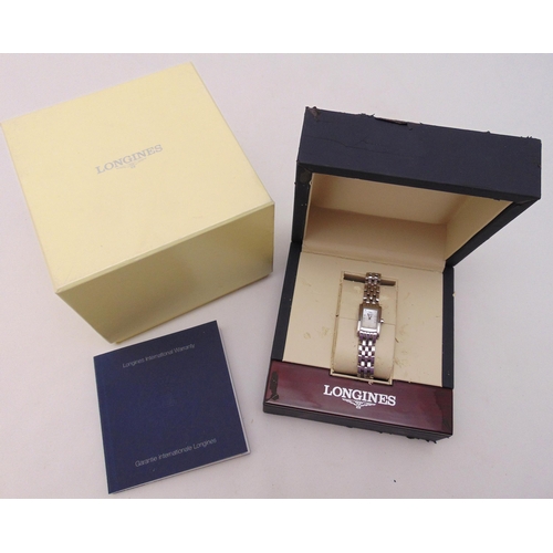 306 - Longines stainless steel ladies wristwatch to include box and paperwork