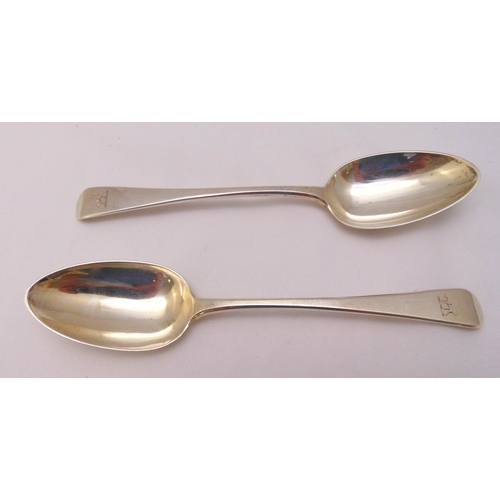 391 - Two Victorian hallmarked silver Old English pattern tablespoons 1841 and 1845, approx total weight 1... 