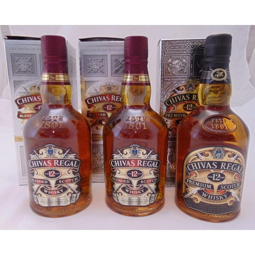 485 - Three 70cl bottle of Chivas Regal Scotch Whisky in original packaging