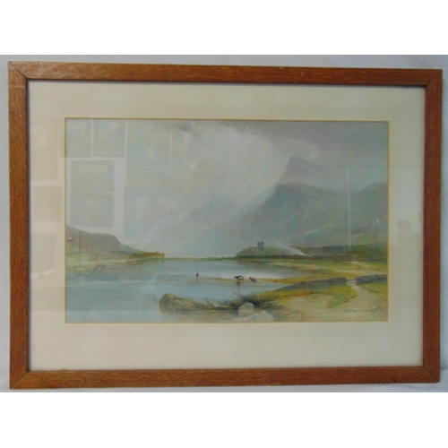 52 - William John Roffe framed and glazed watercolour of cattle by a lake, signed bottom left, 34.5 x 55.... 