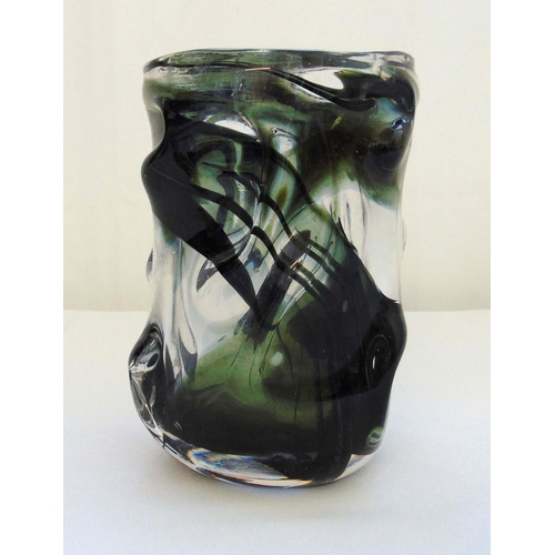 137 - Whitefriars 1960s knobbly glass vase, 17.5cm (h)