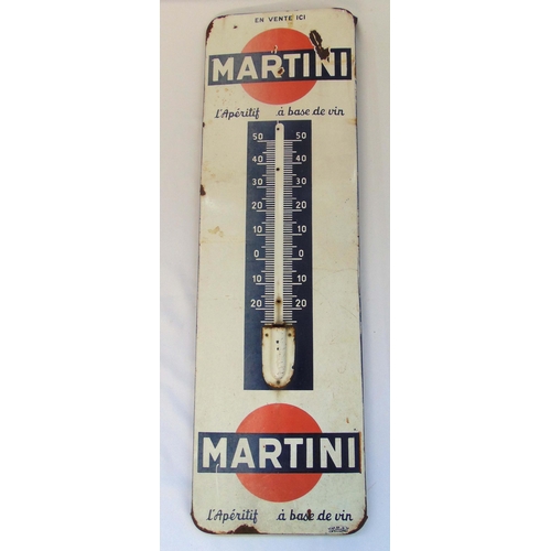 165 - A Martini rectangular with thermometer gauge enamel sign, 58 x 30cm, A/F