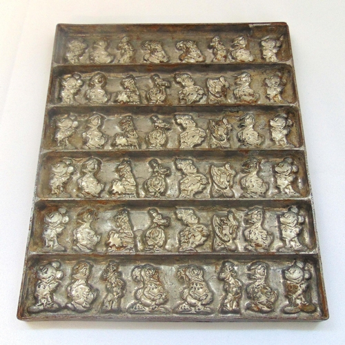 169 - Cast metal rectangular chocolate mould featuring Disney characters