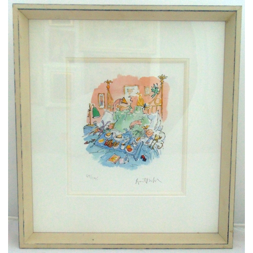 36 - Quentin Blake framed and glazed Giclee print, limited edition 69/195 titled B is for Breakfast we're... 