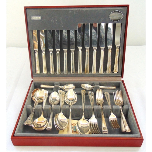 414 - A canteen of Art Deco style silver plated flatware for six place settings by Cooper Ludlam