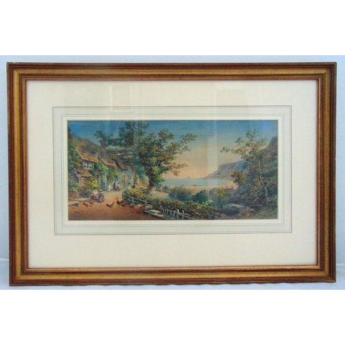 42 - W. Gray framed and glazed watercolour of a cottage and estuary in a wooded landscape, signed bottom ... 