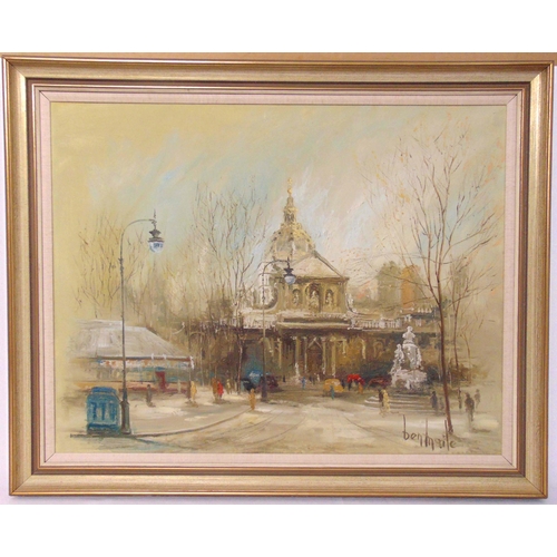 51 - Ben Maile framed oil on canvas, view of a street in the Parisienne Latin quarter, signed bottom righ... 