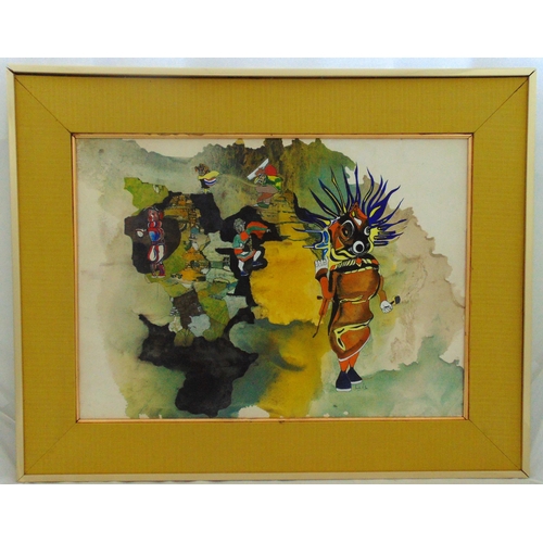 66 - Frank Rosen framed and glazed acrylic on board titled Marshall of Ceremonies, signed bottom right, 5... 