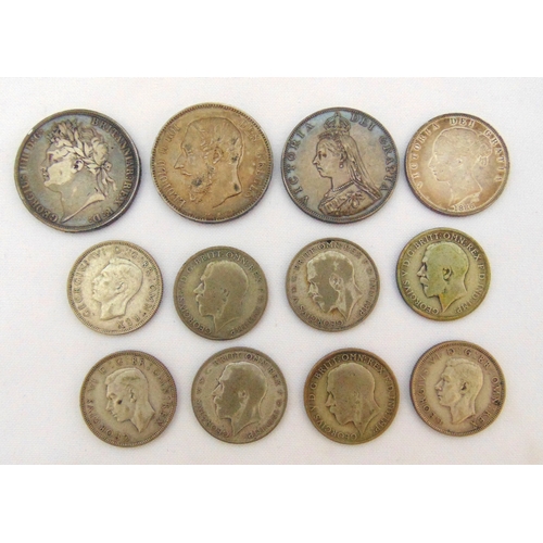 217 - A quantity of pre 1920 and pre 1947 silver coins, approx total weight 178g