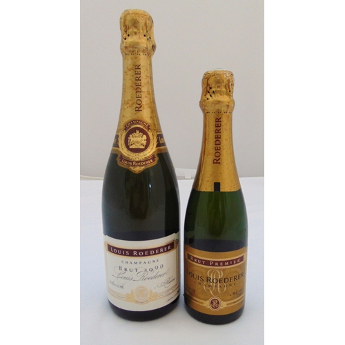 225 - Louis Roederer Champagne Brut 1990 vintage 75cl and Louis Roederer Brut Premier Champagne 375ml