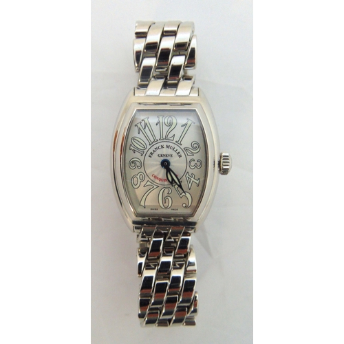 281 - Franck Muller ladies Conquistador stainless steel wristwatch to include box and paperwork