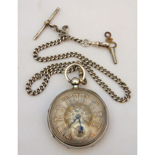 302 - A Victorian hallmarked silver open face pocket watch, gilded dial with Roman numerals, hallmarked si... 