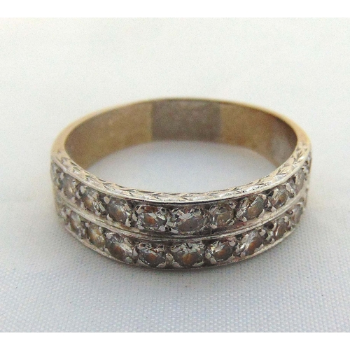 317 - Gold and diamond half eternity ring, tested 18ct, approx total weight 5.3g