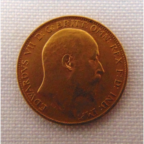 353 - Edward VII 1907 half Sovereign