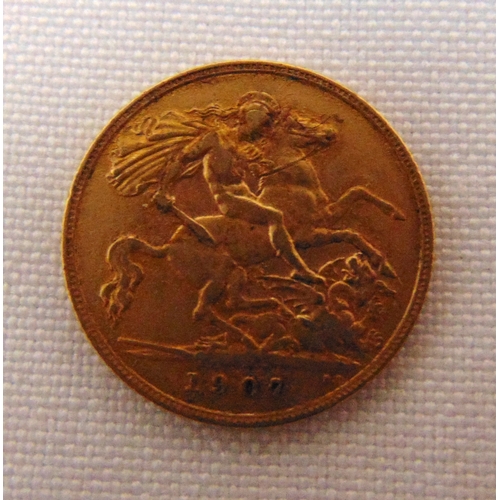 353 - Edward VII 1907 half Sovereign