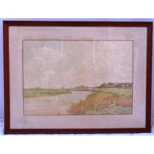 46 - Donald Towner (1903-1985) framed and glazed watercolour of a river, signed and dated 1967, biographi... 