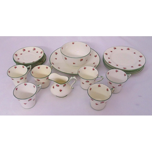 105 - Crown Staffordshire Red Roses tea service to include cups, saucers and a milk jug (22)