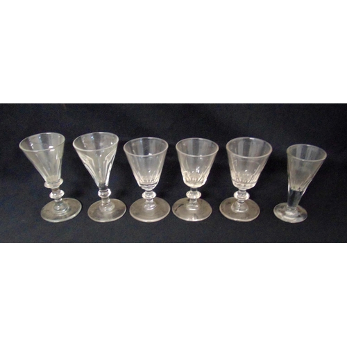 183 - A set of six late Victorian toasting glasses on circular spreading bases