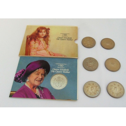 275 - Six 1993 £5 commemorative coins 40th anniversary Queen Elizabeth II Coronation and a £5 Queen Mother... 