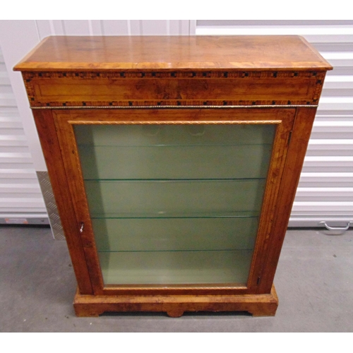 4 - A late Victorian rectangular mahogany glazed display cabinet with glass shelves, 97 x 77 x 26cm